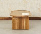 Columbia Solid Wood Oval Coffee Table Furniselan Natural Finish