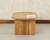 Columbia Solid Wood Oval Coffee Table Furniselan Natural Finish