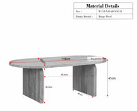 Columbia Solid Wood Oval Coffee Table Furniselan Natural Finish