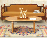 Columbia Solid Wood Oval Coffee Table Furniselan Natural Finsh