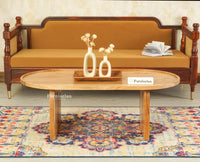 Columbia Solid Wood Oval Coffee Table Furniselan Natural Finsh