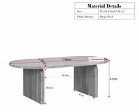 Columbia Solid Wood Oval Coffee Table - Coffee Table - Furniselan  - Teak-Finish