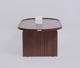 Columbia Solid Wood Oval Coffee Table - Coffee Table - Furniselan  - Teak-Finish