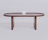 Columbia Solid Wood Oval Coffee Table - Coffee Table - Furniselan  - Teak-Finish
