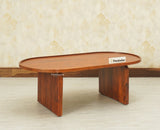 Columbia Solid Wood Oval Coffee Table Furniselan Brown Finish