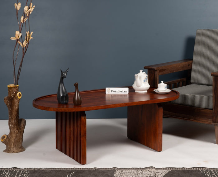Columbia Solid Wood Oval Coffee Table Furniselan