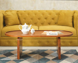 Columbia Solid Wood Oval Coffee Table Furniselan Brown Finish