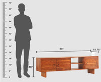 Columbia Solid Wood Tv Cabinet - Tv Cabinet - Furniselan - Maple-Finish