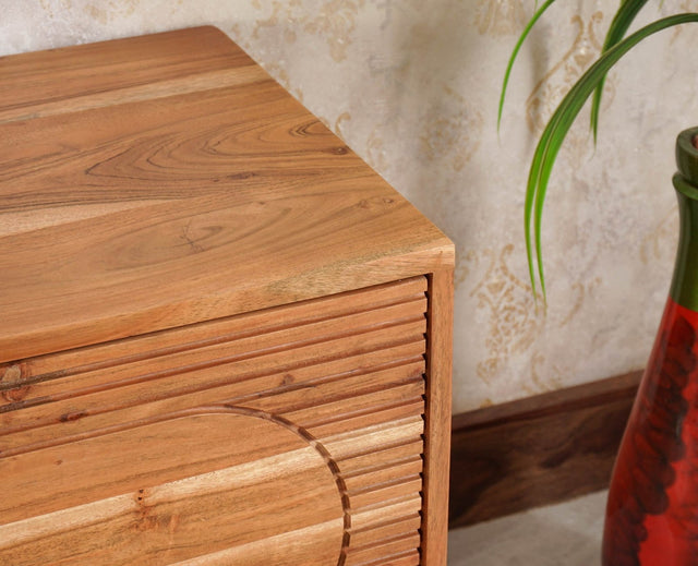 Columbia Solid Wood Tv Cabinet - Tv Cabinet - Furniselan - Natural-Finish