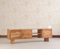 Columbia Solid Wood Tv Cabinet - Tv Cabinet - Furniselan - Natural-Finish