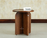 Columbia Wooden Round Side Table Corner Table Teak Finish