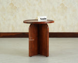 Columbia Wooden Round Side Table Corner Table Brown Finish