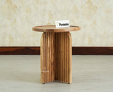 Columbia Wooden Round Side Table Corner Table Natural Finish
