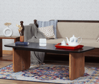 Columbus Solid Wood Coffee Table - Coffee Table - Furniselan - Black-Top