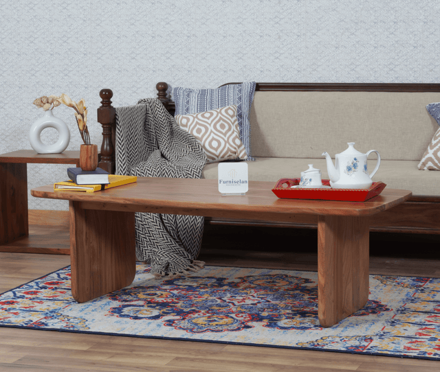 Columbus Solid Wood Coffee Table - Coffee Table - Furniselan - Natural-Finish