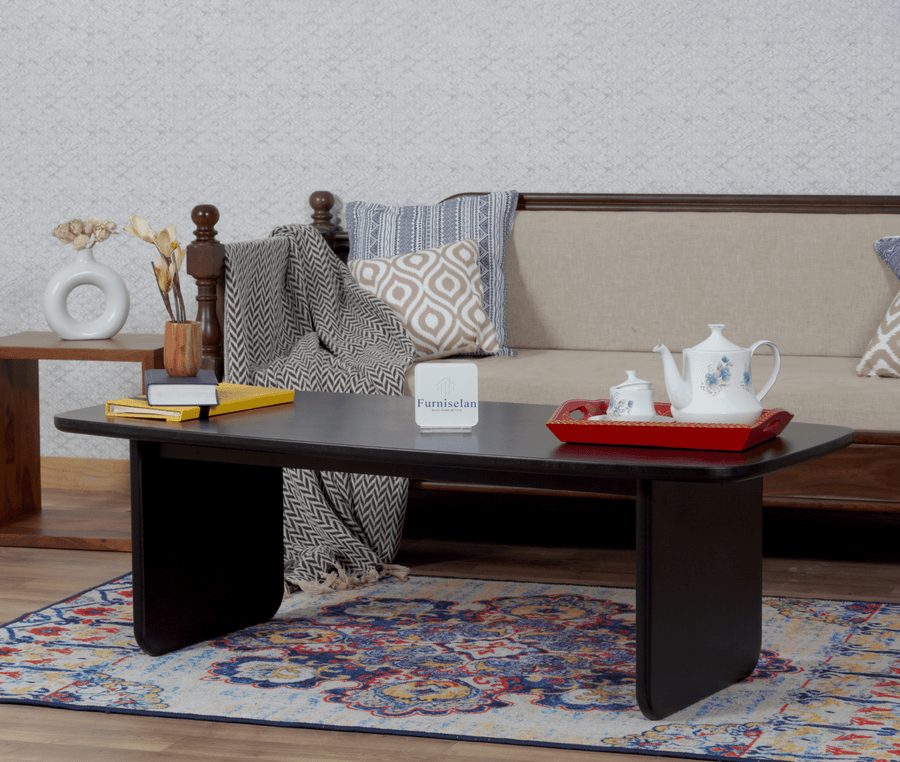 Columbus Solid Wood Coffee Table - Coffee Table - Furniselan - Black-Finish