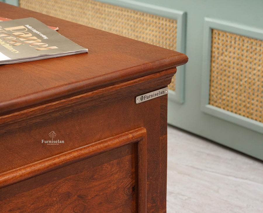 Colva Solid wood Storage Trunk Box - Trunks & Cabinets - Furniselan - Brown-Finish