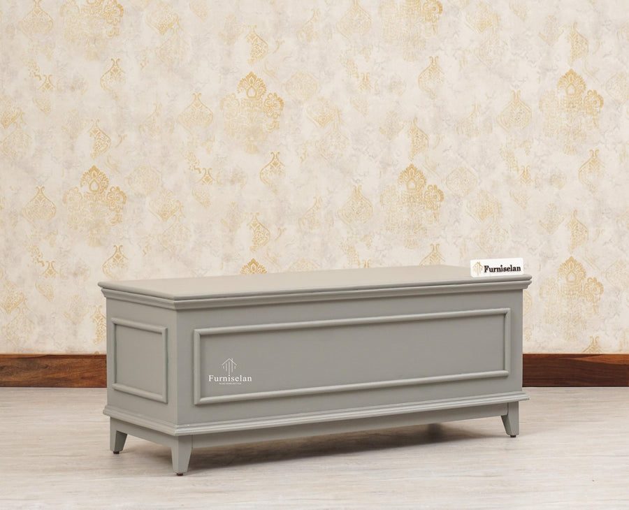 Colva Solid wood Storage Trunk Box - Trunks & Cabinets - Furniselan - Cool-Grey