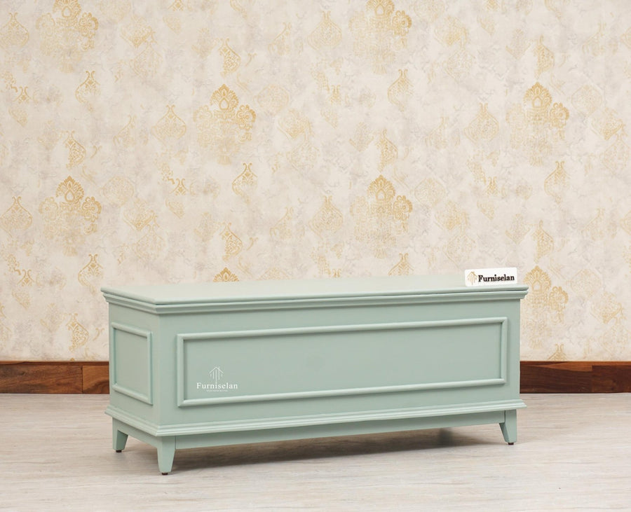 Colva Solid wood Storage Trunk Box - Trunks & Cabinets - Furniselan -Silt-Green