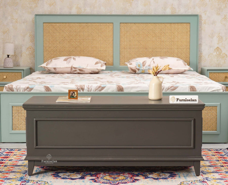 Colva Solid wood Storage Trunk Box - Trunks & Cabinets - Furniselan - Slate-Grey