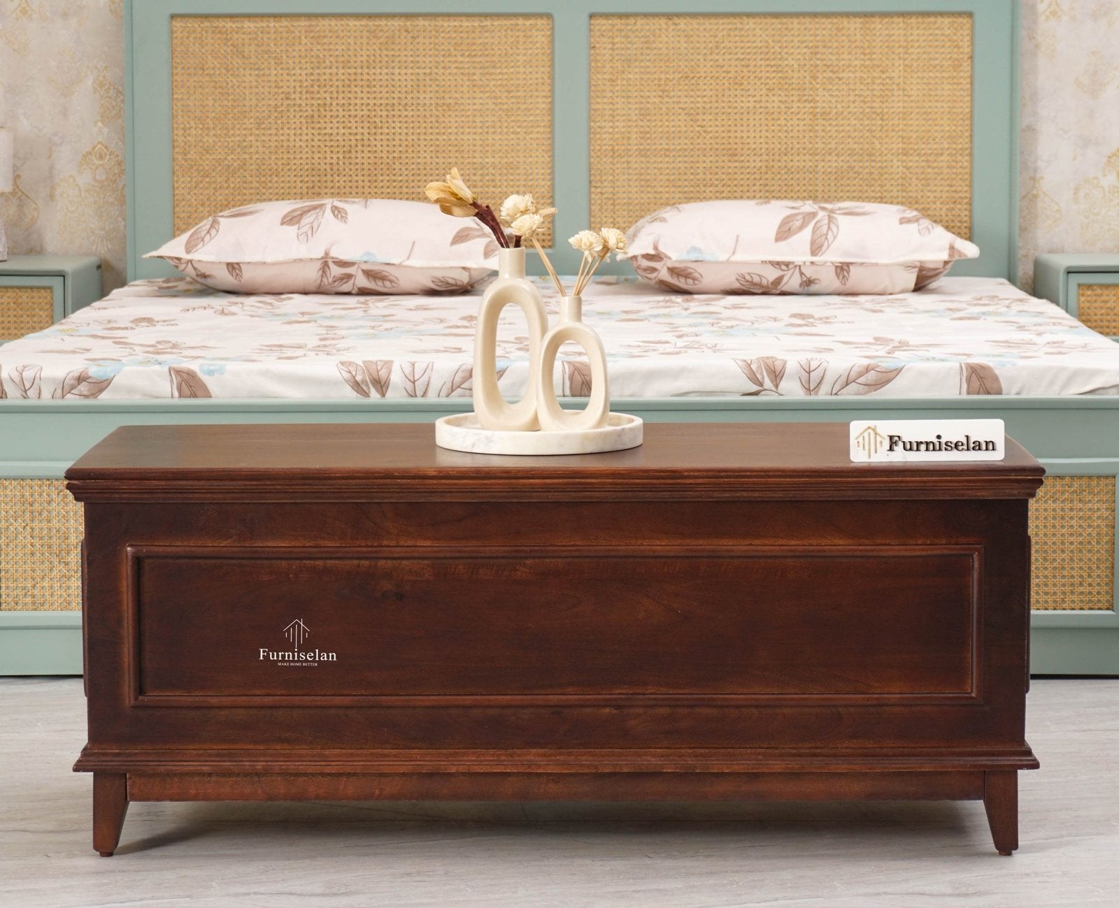Colva Solid wood Storage Trunk Box - Trunks & Cabinets - Furniselan  - Grey-Finish