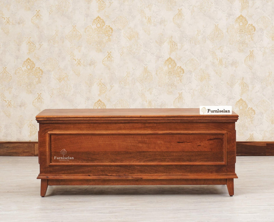 Colva Solid wood Storage Trunk Box - Trunks & Cabinets - Furniselan - Brown-Finish