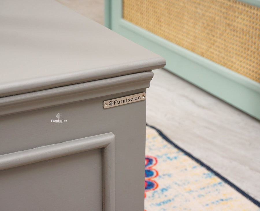 Colva Solid wood Storage Trunk Box - Trunks & Cabinets - Furniselan - Cool-Grey