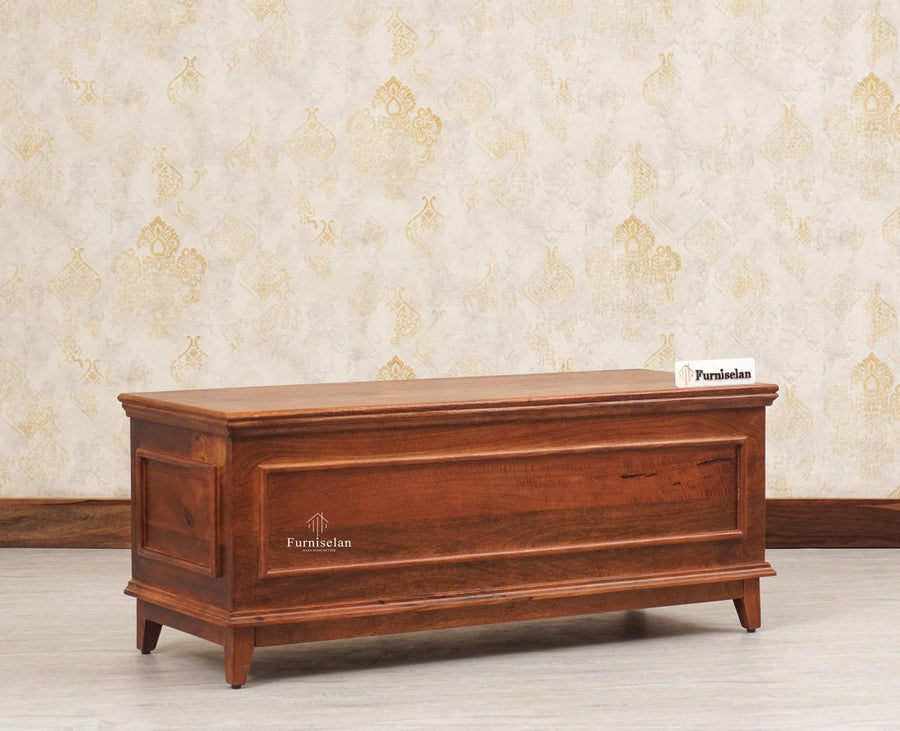 Colva Solid wood Storage Trunk Box - Trunks & Cabinets - Furniselan - Brown-Finish