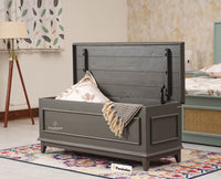 Colva Solid wood Storage Trunk Box - Trunks & Cabinets - Furniselan - Slate-Grey