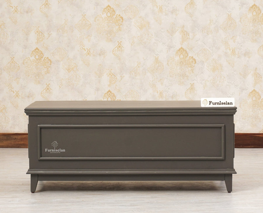 Colva Solid wood Storage Trunk Box - Trunks & Cabinets - Furniselan - Slate-Grey