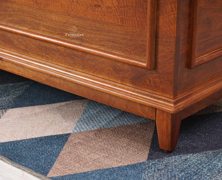 Colva Solid wood Storage Trunk Box - Trunks & Cabinets - Furniselan - Brown-Finish