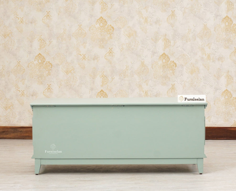 Colva Solid wood Storage Trunk Box - Trunks & Cabinets - Furniselan -Silt-Green
