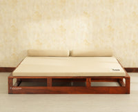 Copenhagen Sheesham Sofa Cum Bed Maple Finish