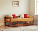 Copenhagen Sheesham Sofa Cum Bed Furniselan Camel Brown