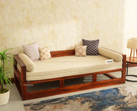 Copenhagen Sheesham Sofa Cum Bed Maple Finish