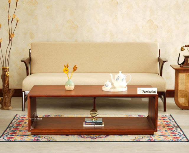 Copenhagen Simple Wooden Coffee Table Furniselan - Brown Finish