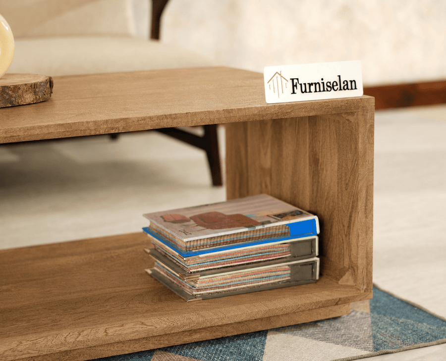 Copenhagen Simple Wooden Coffee Table Furniselan - Natural oak Finish