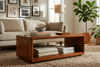 Copenhagen Simple Wooden Coffee Table Furniselan - Brown Finish