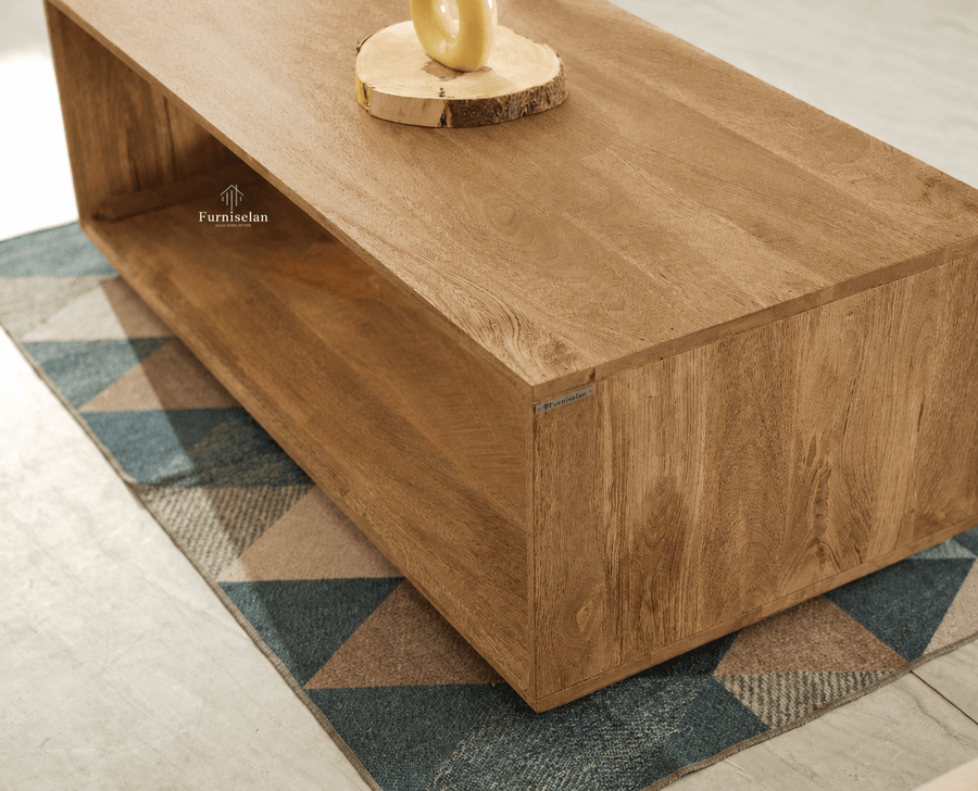 Copenhagen Simple Wooden Coffee Table Furniselan - Natural oak Finish