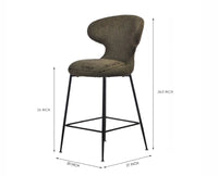 Coral Crest Bar Chair – Modern Upholstered Dining Chair for Home & Café Green
