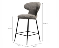 Coral Crest Bar Chair – Modern Upholstered Dining Chair for Home & Café Grey