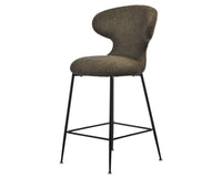 Coral Crest Bar Chair – Modern Upholstered Dining Chair for Home & Café Green