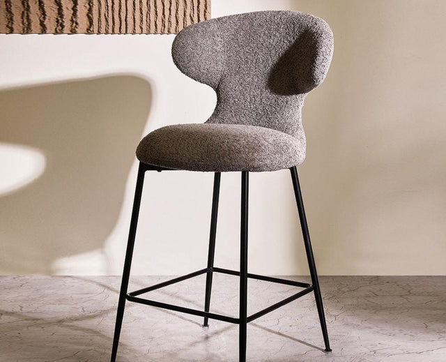Coral Crest Bar Chair – Modern Upholstered Dining Chair for Home & Café Grey