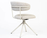 Cotton Aiko Dining Chair with Metal- Swivel – Modern Upholstered Swivel Dining Chair with Metal Base  Furniselan Light Grey