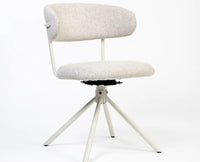 Cotton Aiko Dining Chair with Metal- Swivel – Modern Upholstered Swivel Dining Chair with Metal Base  Furniselan Light Grey