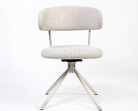 Cotton Aiko Dining Chair with Metal- Swivel – Modern Upholstered Swivel Dining Chair with Metal Base  Furniselan Light Grey