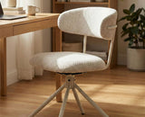Cotton Aiko Dining Chair with Metal- Swivel – Modern Upholstered Swivel Dining Chair with Metal Base
