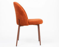 Cotton Alici Dining Chair with Metal – Modern Upholstered Dining Chair with Metal Legs Furniselan Light Pink