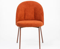 Cotton Alici Dining Chair with Metal – Modern Upholstered Dining Chair with Metal Legs Furniselan Light Pink