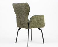 Cotton Aveno Dining Chair with Metal – Modern Upholstered Dining Chair with Metal Legs Furniselan Olive Green